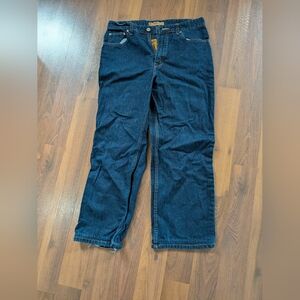 Classic Women's Wide Leg Denim Jeans - Dark Blue